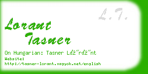 lorant tasner business card